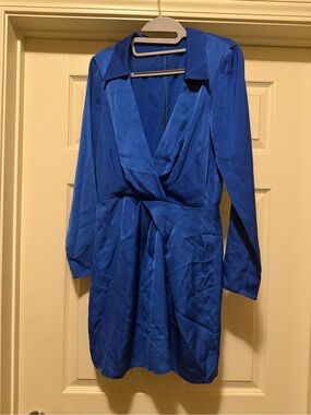 ASOS Design blue wrap mini dress NWOT
